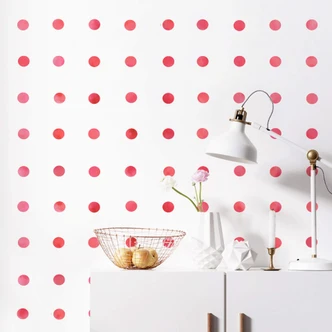 Wall sticker set Dots - Red (50 stickers) 
