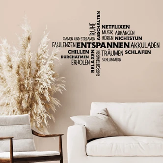 Wandtattoo Wortwolke Entspannen 