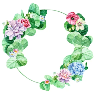 Wandtattoo Blumenkranz XXL 