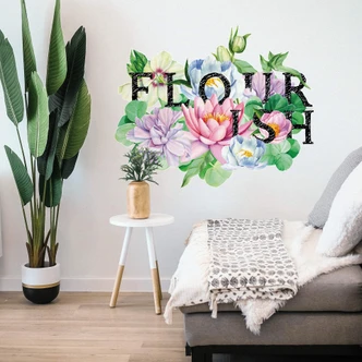 Wandtattoo XXL Blumen Flourish 