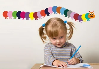 Wandtattoo Bunte Raupe Erweiterung Set 1 