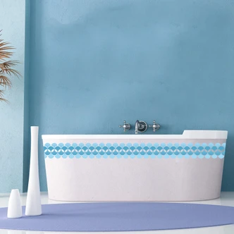 Adesivo murale - bordo decorativo blu retro 