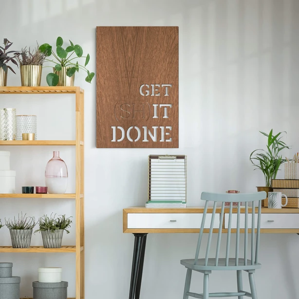 MDF - Holzdeko Get shit done | wall-art.de