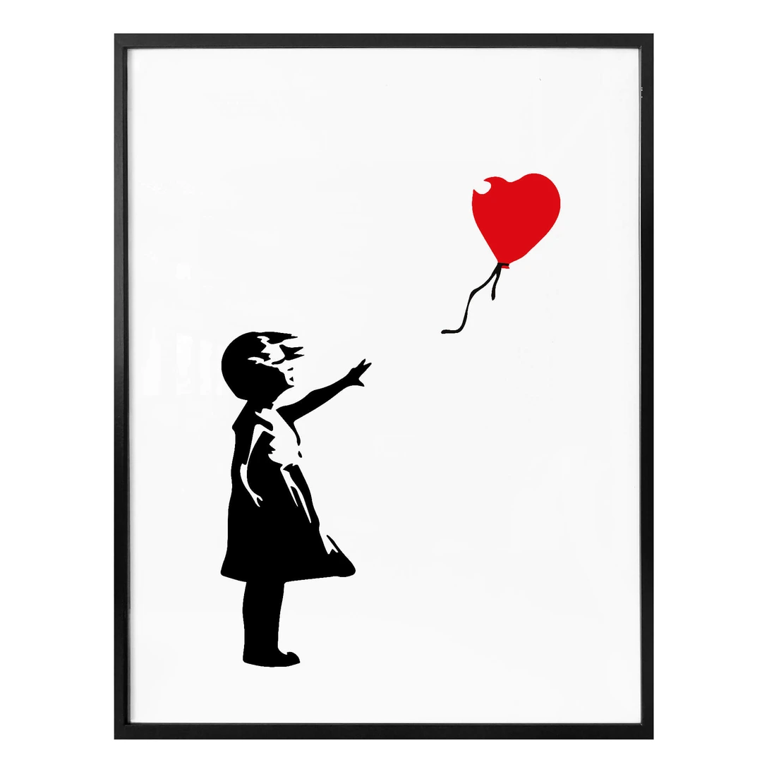 Poster Banksy - Girl with the red balloon | wall-art.nl