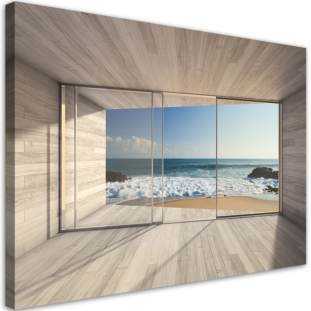 Tableau Sur Toile 3 Pièces 120x80 Cm – Motif Vague, Impression Numérique, Prêt à Poser