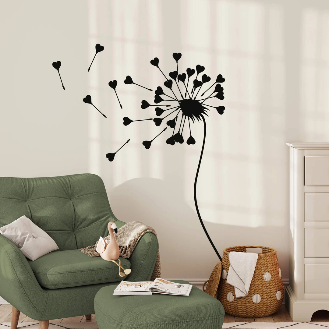 A350 Wandtattoo 2x Pusteblumen + 25 Samen – 120x80 Cm, Rot, Selbstklebend Für Wand, Möbel, Glas