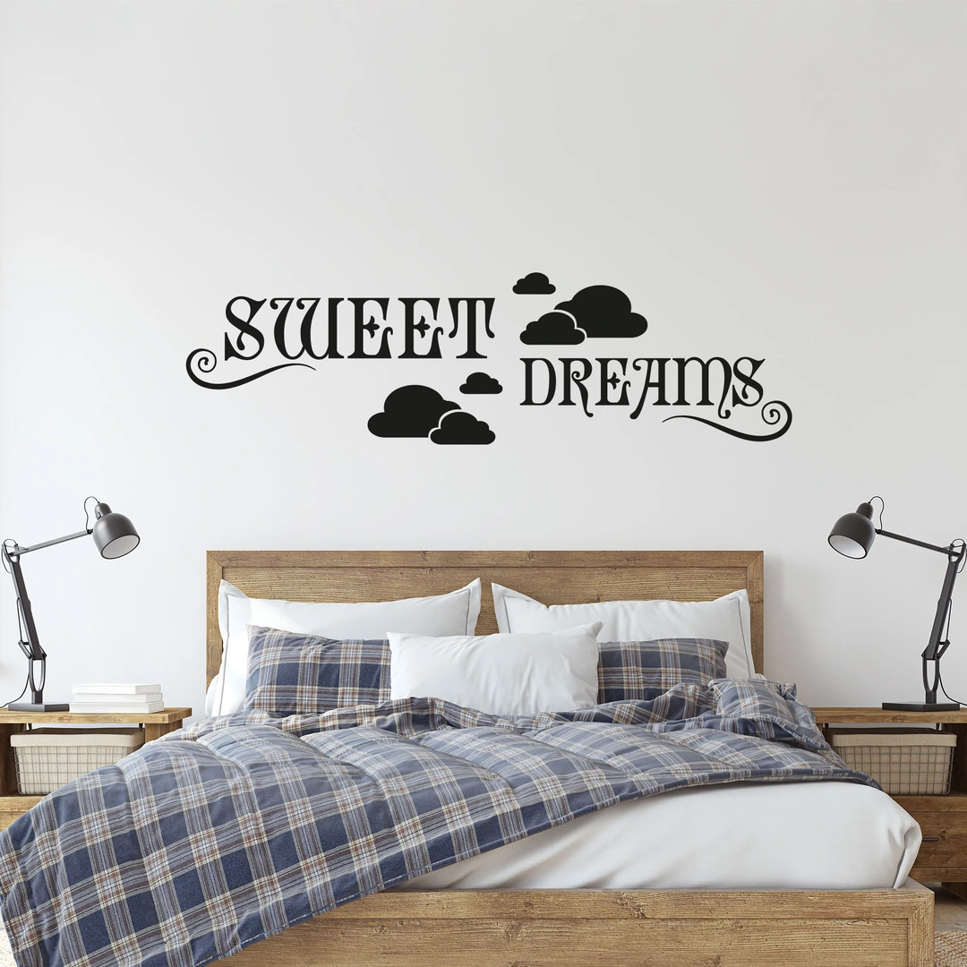 INDIGOS UG - Decalcomanie da muro - adesivi da parete - Murale - Sweet Dreams, 99 cm x 58 cm - antracite - Decorazione per soggiorno, camera dei bambini, ufficio, scuola