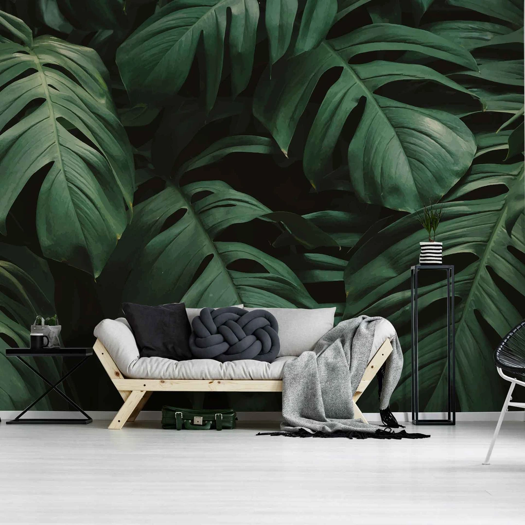 PALMBLADEREN BEHANG | Botanisch - roze rood oranje - A.S. Création