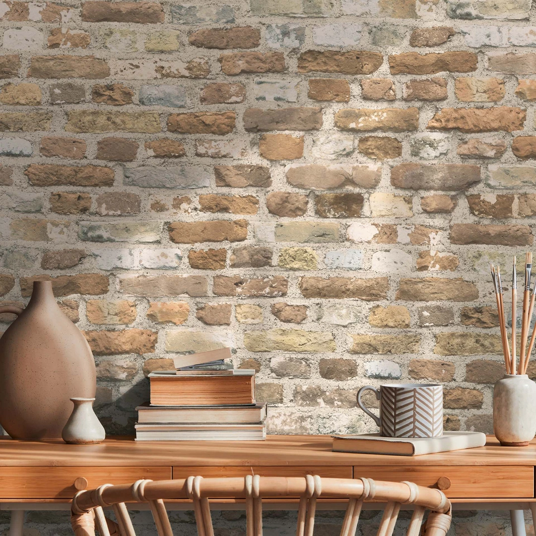 A.S. Cration Vliestapete The BOS - Steintapete Backstein Tapete Braun  Beige Grau | wall-art.de