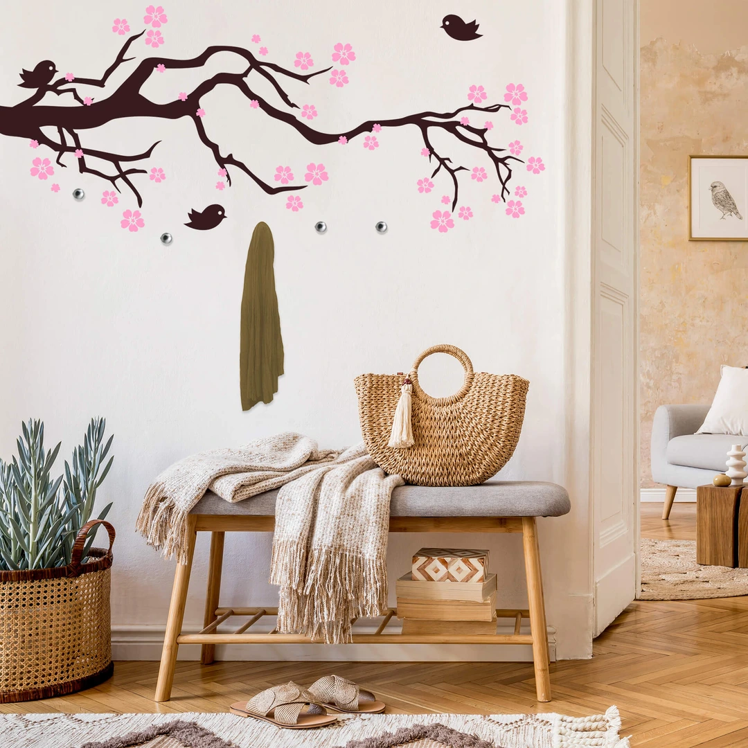 Autocollant Mural Abeille Sur Une Branche - Décoration Maison - Taille Moyenne - Marque Oracal - Neuf
