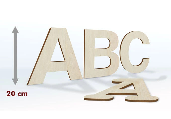 Lettere Decorative In Legno Design Letters – Alte 12 Cm, Carattere Vintage Arne Jacobsen, Nero - 3