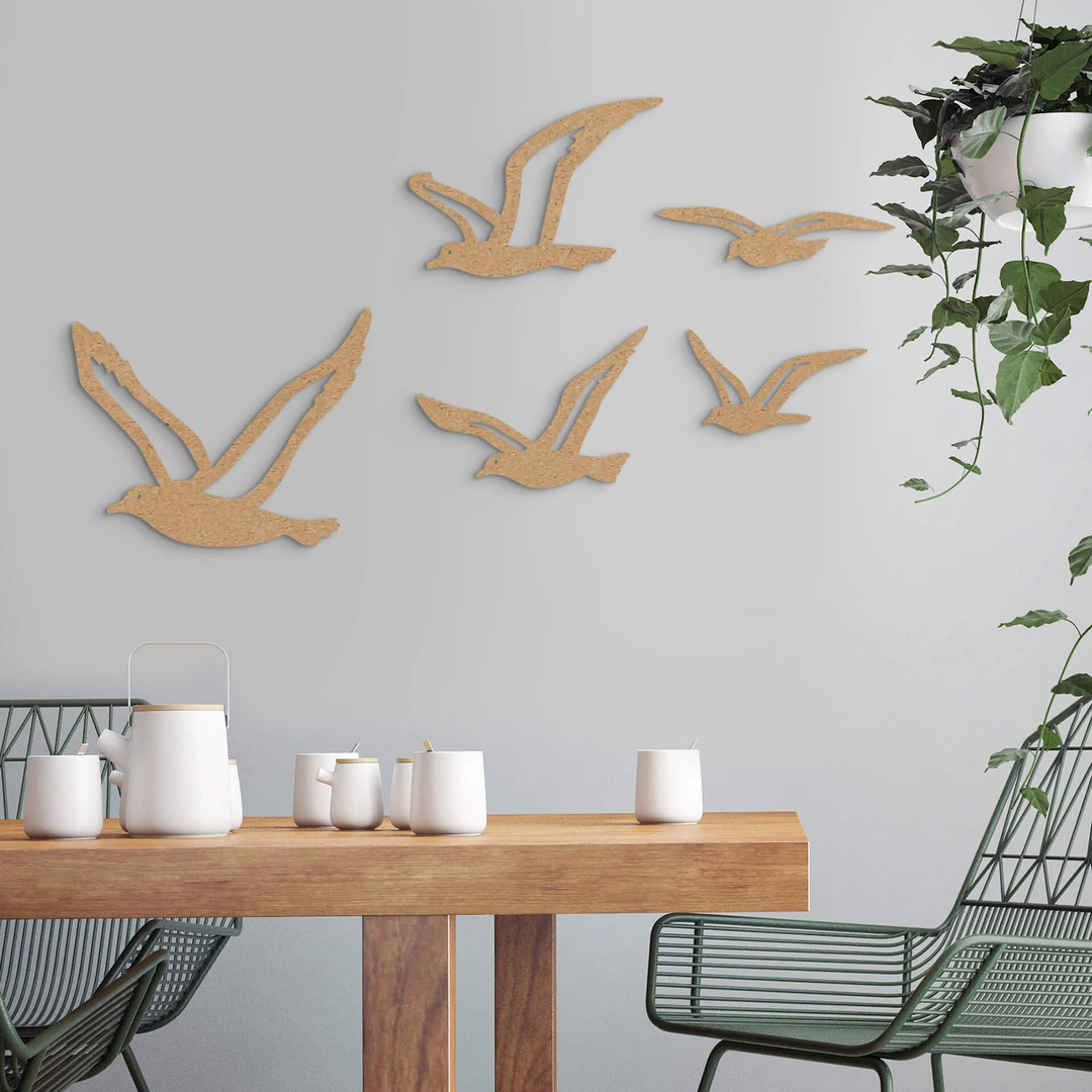 Lot De 3 Décorations Urales En Bois De Ouette Autocollantes Pour La Aison, La Chabre à