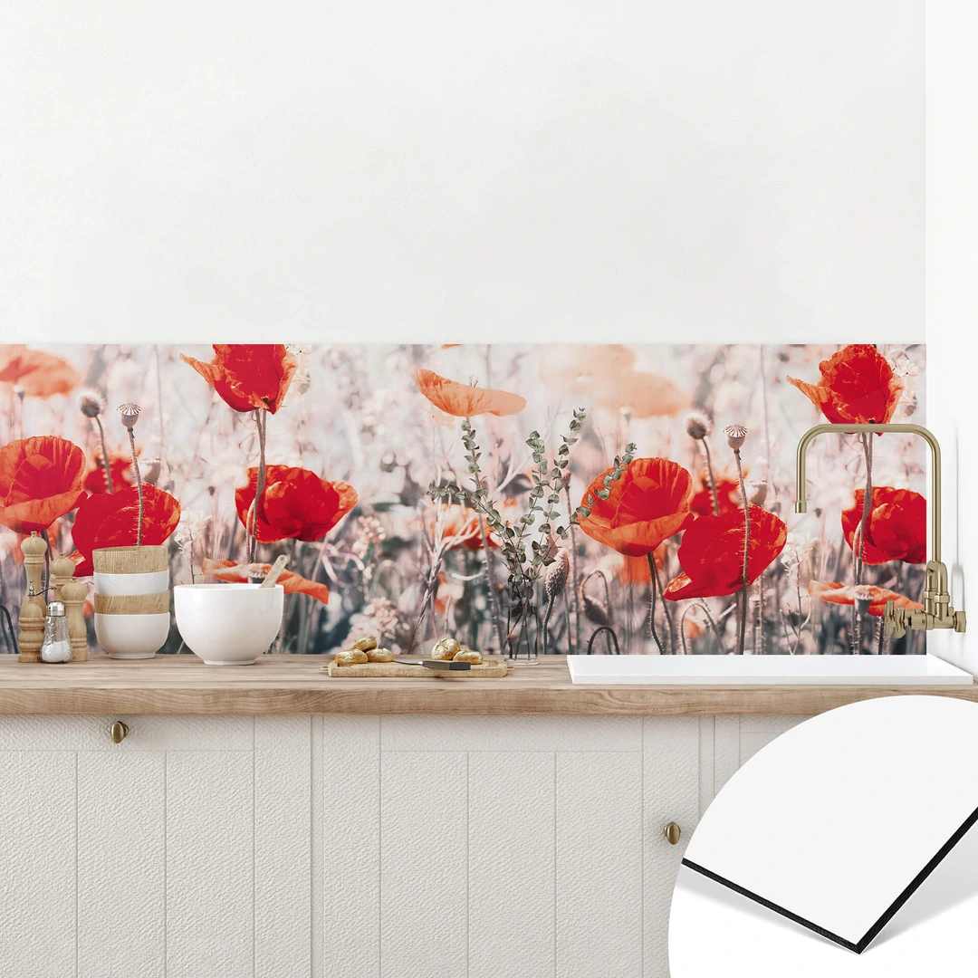 Tasse décorative en céramique coquelicot craquelé