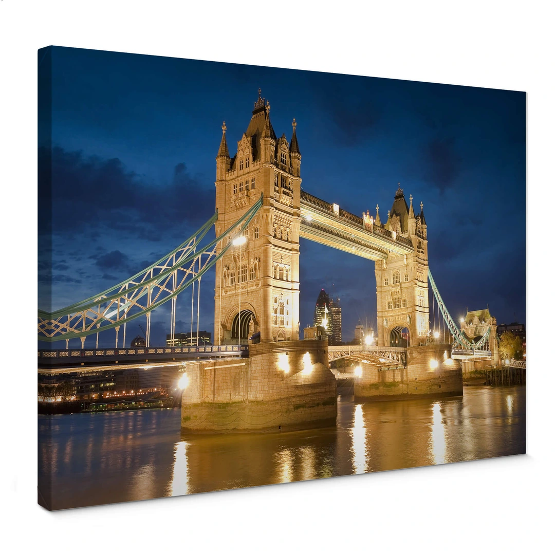 Impression su toile Tower Bridge In London At Night en