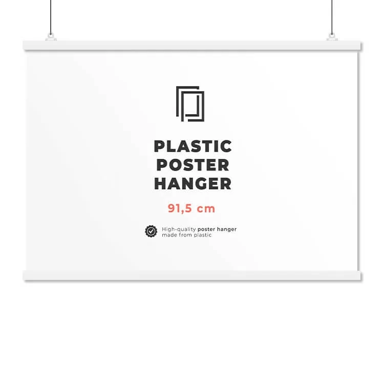 Close Up Listello Magnetico Per Poster, Profilo In Plastica Bianco, 91,5 Cm - Coppia Con Filo