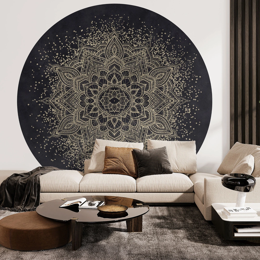 TOTLAC Mandala bloem wanddecoratie, lotusbloem sculptuur met gloeiende LED, hangende muurkunst voor yoga, abstracte bloem voor kamerdecoratie, Valentijnsdag cadeau