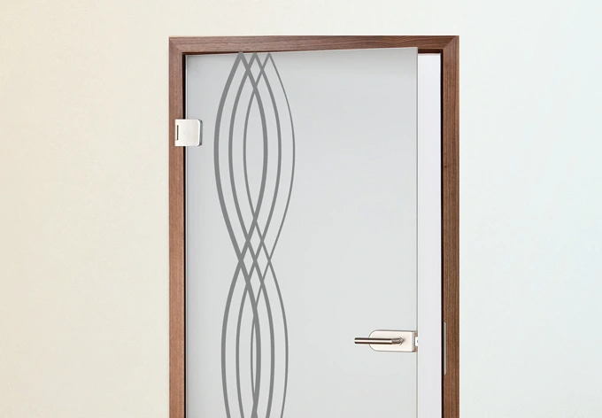 Autocollant Décoratif De Porte 75x205 Cm - Vague Abstraite Grise Style Moderne Tulup