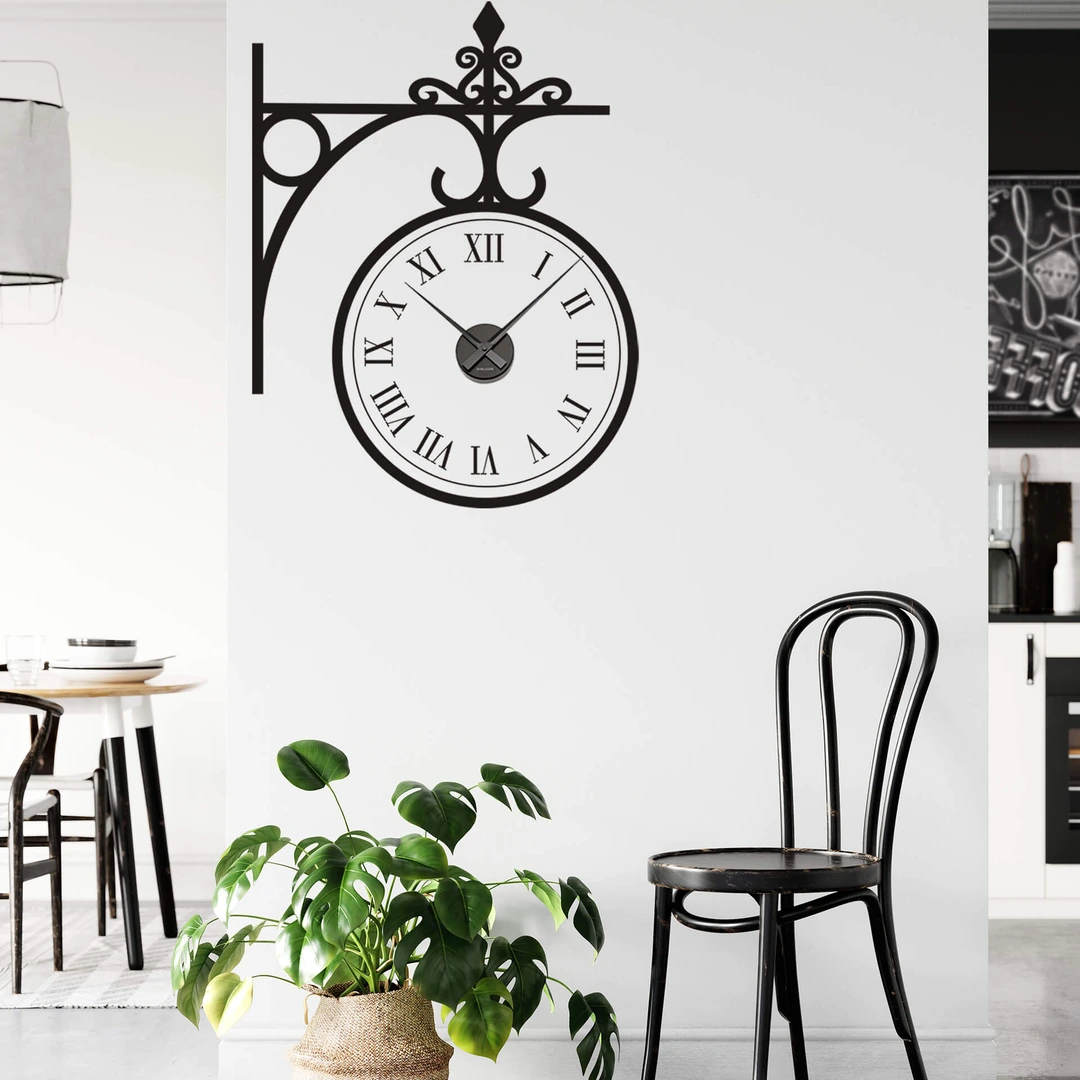 Adesivo murale dell'orologio della stazione ferroviaria antica