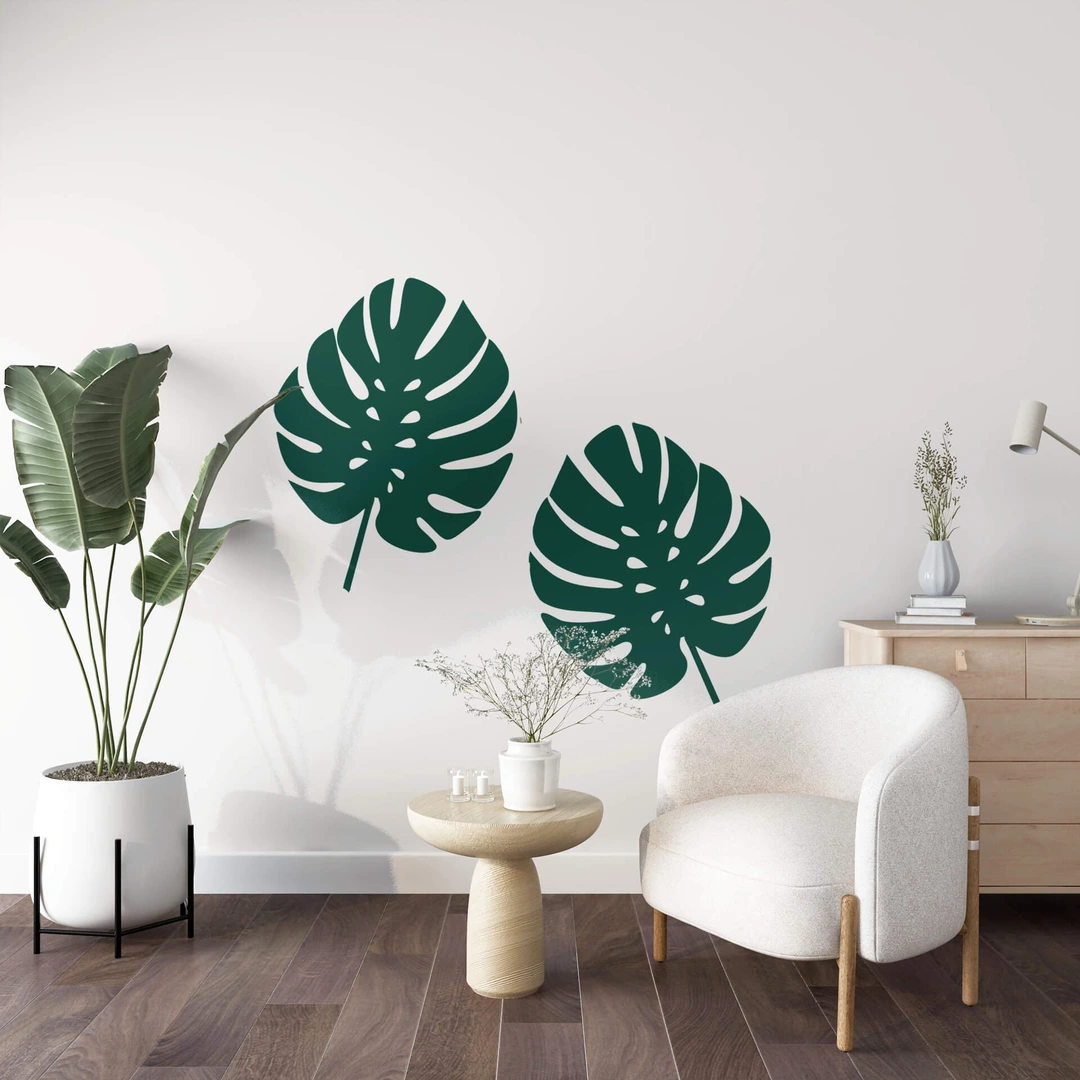 Wandtattoo Monstera Bltter 2er Set | wall-art.de