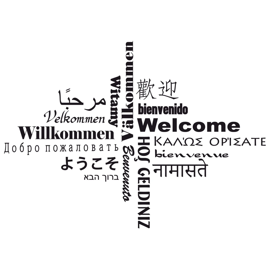 Wandtattoo „Welcome“ In Türkis – Selbstklebend Für Wand & Möbel, 60x21 Cm (40 Farben Verfügbar)