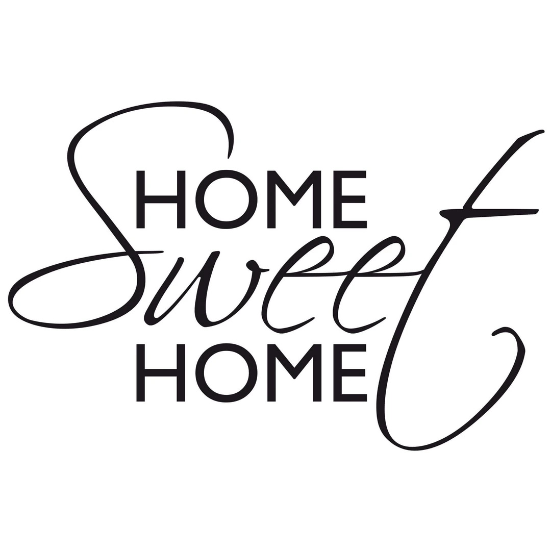 Autocollant Mural Décoratif "HOME SWEET HOME" - Dimensions Environ 16x17 Pouces - Style Contemporain, Neuf