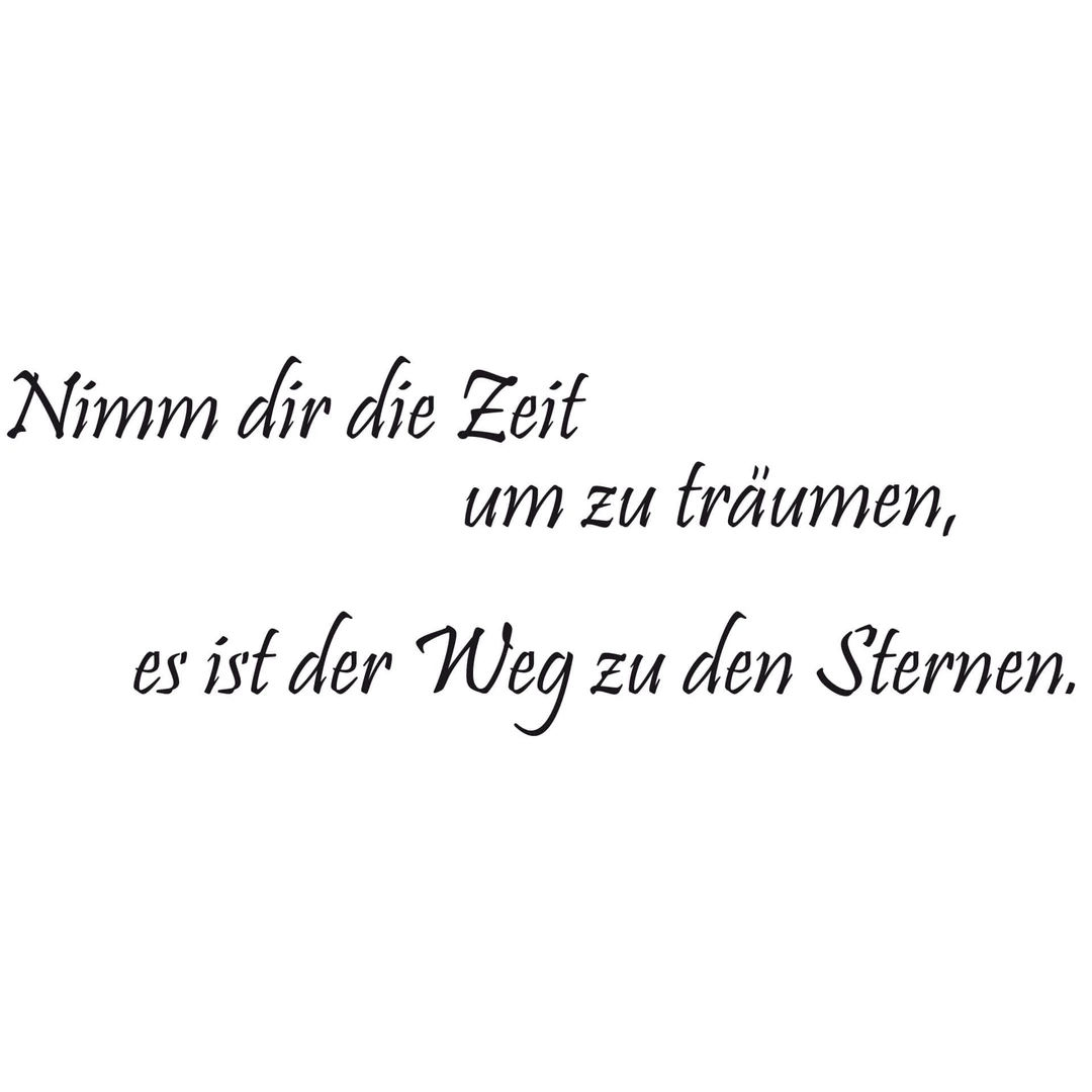 KLEBEHELD Wandtattoo „Nimm Dir Zeit Zu Träumen, Es Ist Der Weg Zu Den Sternen“ – Selbstklebend, Verschiedene Farben & Größen