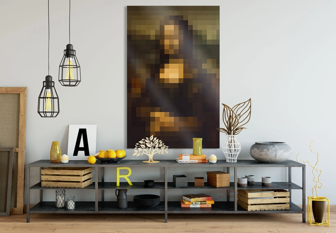 Acrylic Print Pixelart - Da Vinci - Mona Lisa | wall-art.com