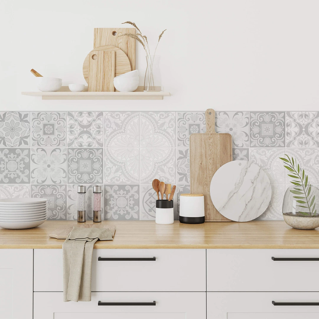 Fliesenaufkleber Bad & Küche Grün Shabby Chic Floral