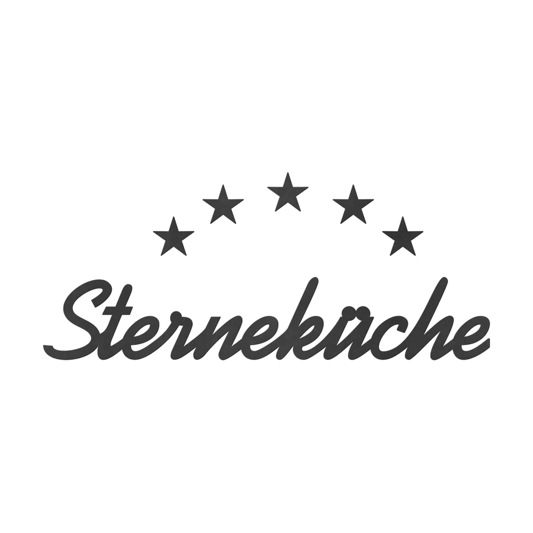 Dekoschriftzug „Sterneküche“ Aus Holz – 25 Cm, In 32 Farben – Zum Hinstellen & Aufhängen, Made In Germany