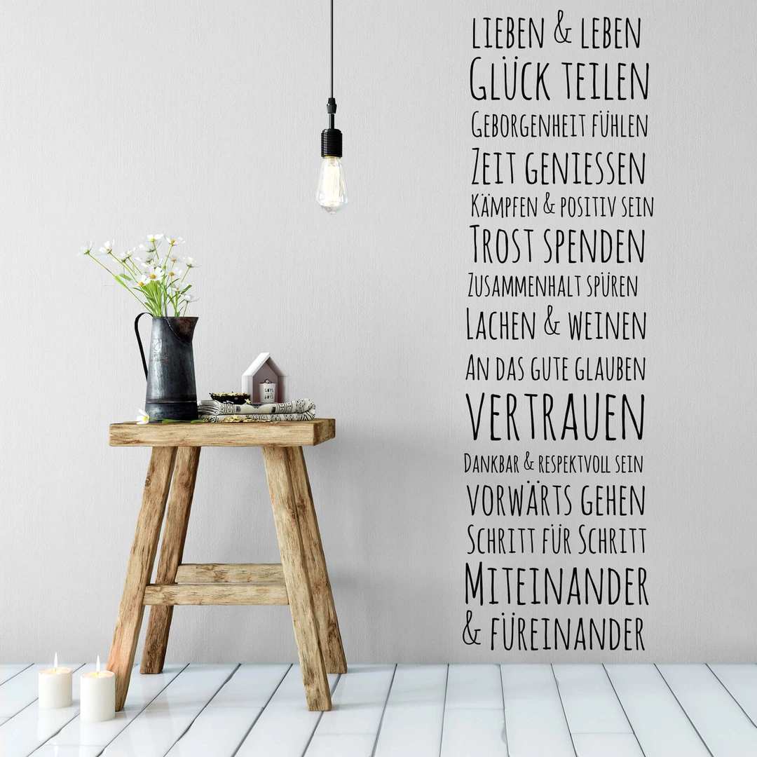Wandtattoo 'Liebe Ist.. Für Immer!' – 120x80 Cm, Selbstklebend, In 40 Farben Erhältlich