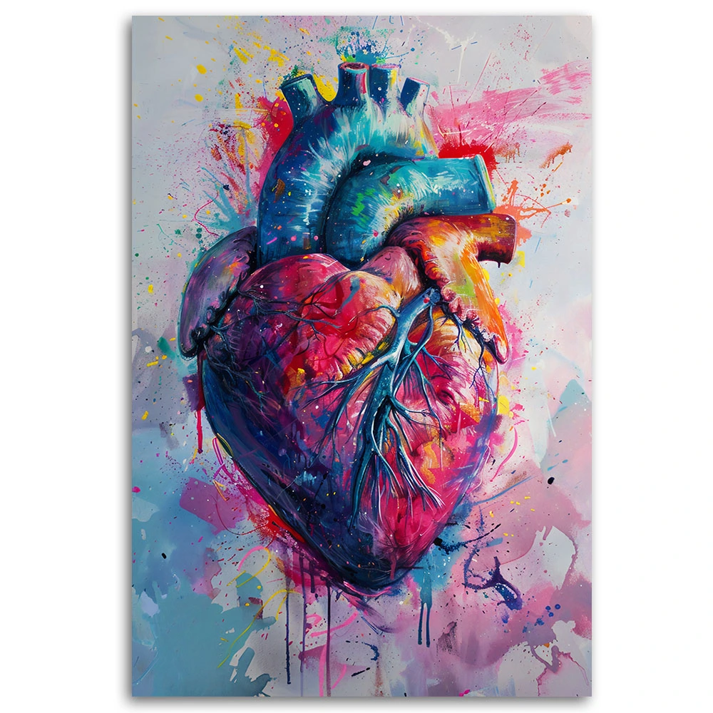 Canvas schilderij, Hart liefde aquarel | wall-art.nl