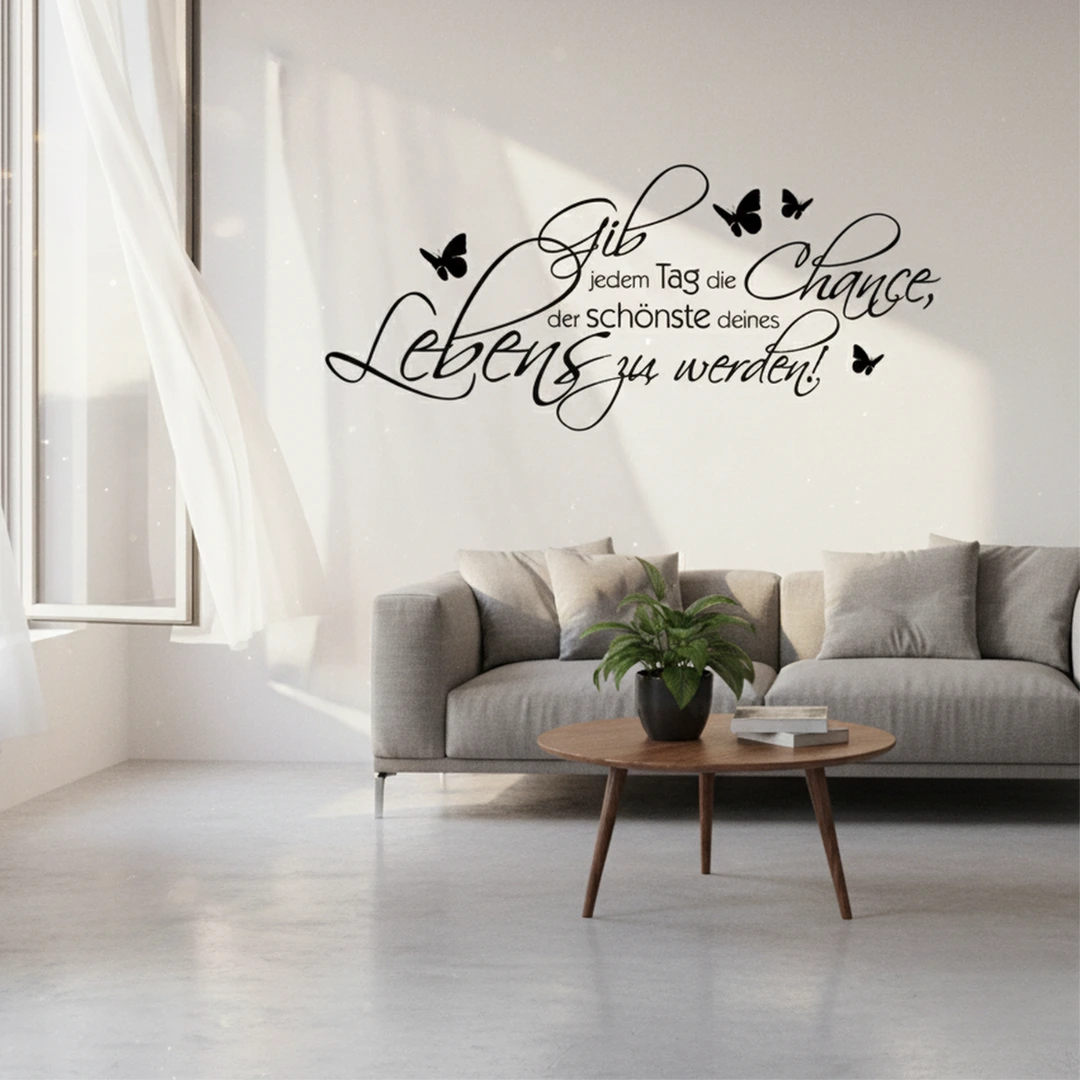 Wandtattoo 'Gib Jedem Tag Die Chance' – Selbstklebender Aufkleber In Kupfer, 120x40 Cm
