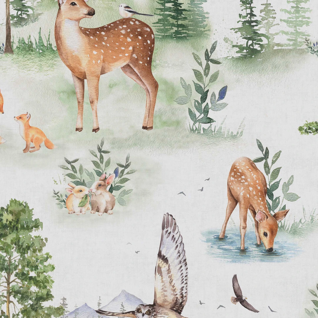 Stampe artistiche da parete per la cameretta dei bambini con animali del bosco: decorazioni forestali - Italia