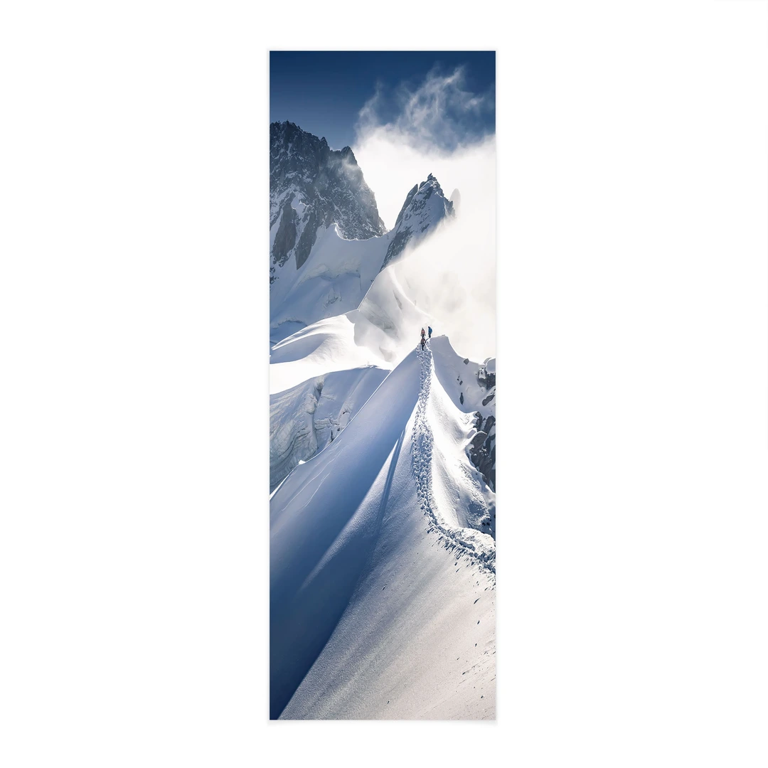 Quadro Su Tela 4 Pannelli Sci In Montagna - Stampa Artistica 122,9x83,8 Cm Con Paesaggi Invernali E Attrezzatura Da Sci, Pronta Da Appendere