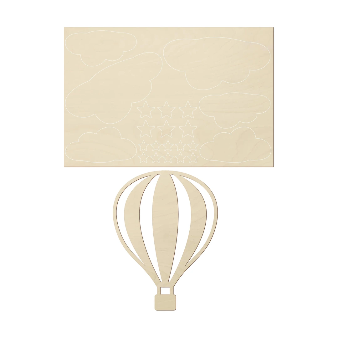 2D Ornement En Acrylique - Père Noël Montgolfière Ornement