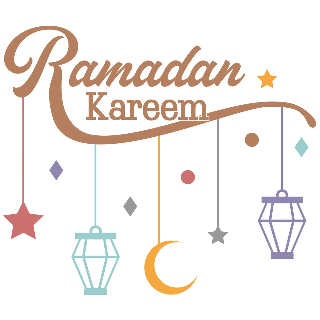 Set van 6 Ramadan Kareem decoratie, breng een 10 meter henneptouw mee
