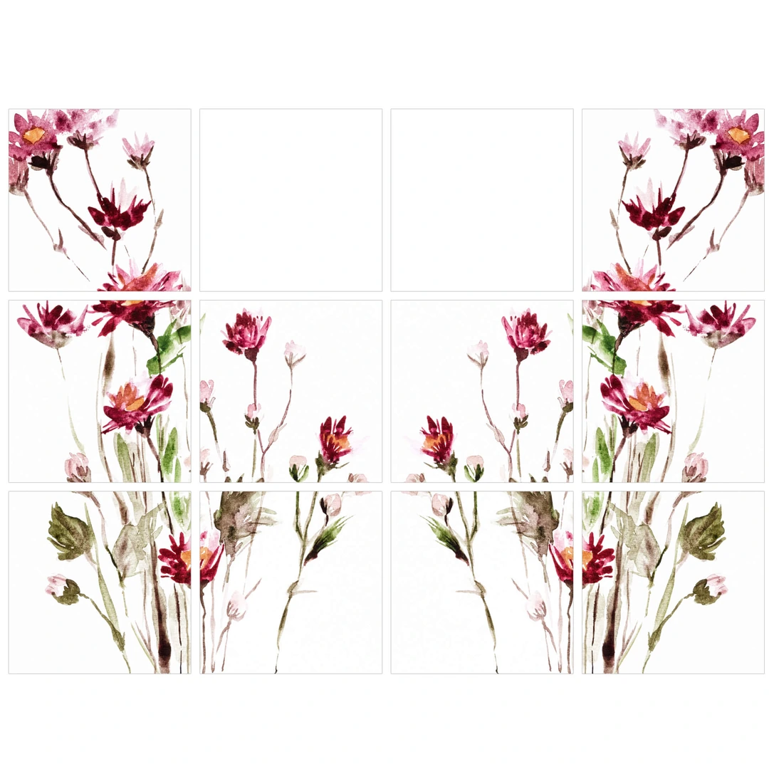 Décalcomanies Céramique Surémail Captive Decals - Motifs Fleurs Printemps - 6 Pièces