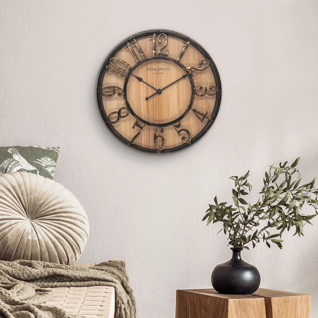 K&L Wall Art XL Wanduhr – Römische Ziffern, Vintage Used Look, 40 Cm, Lautlos