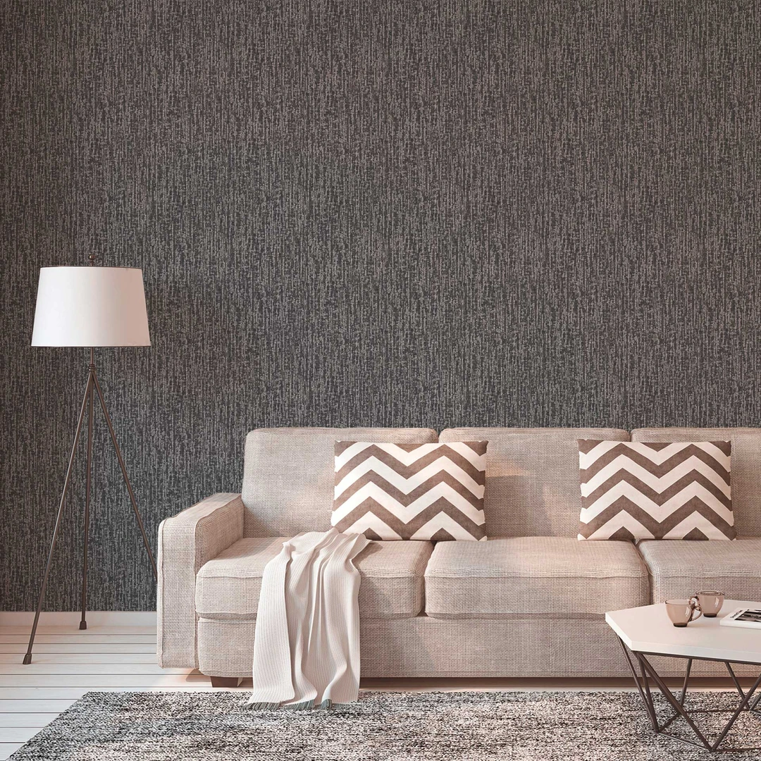 Carta Da Parati In Tessuto Non Tessuto Nero Argento - Carta Da Parati In Tessuto Con Design - Foto 9