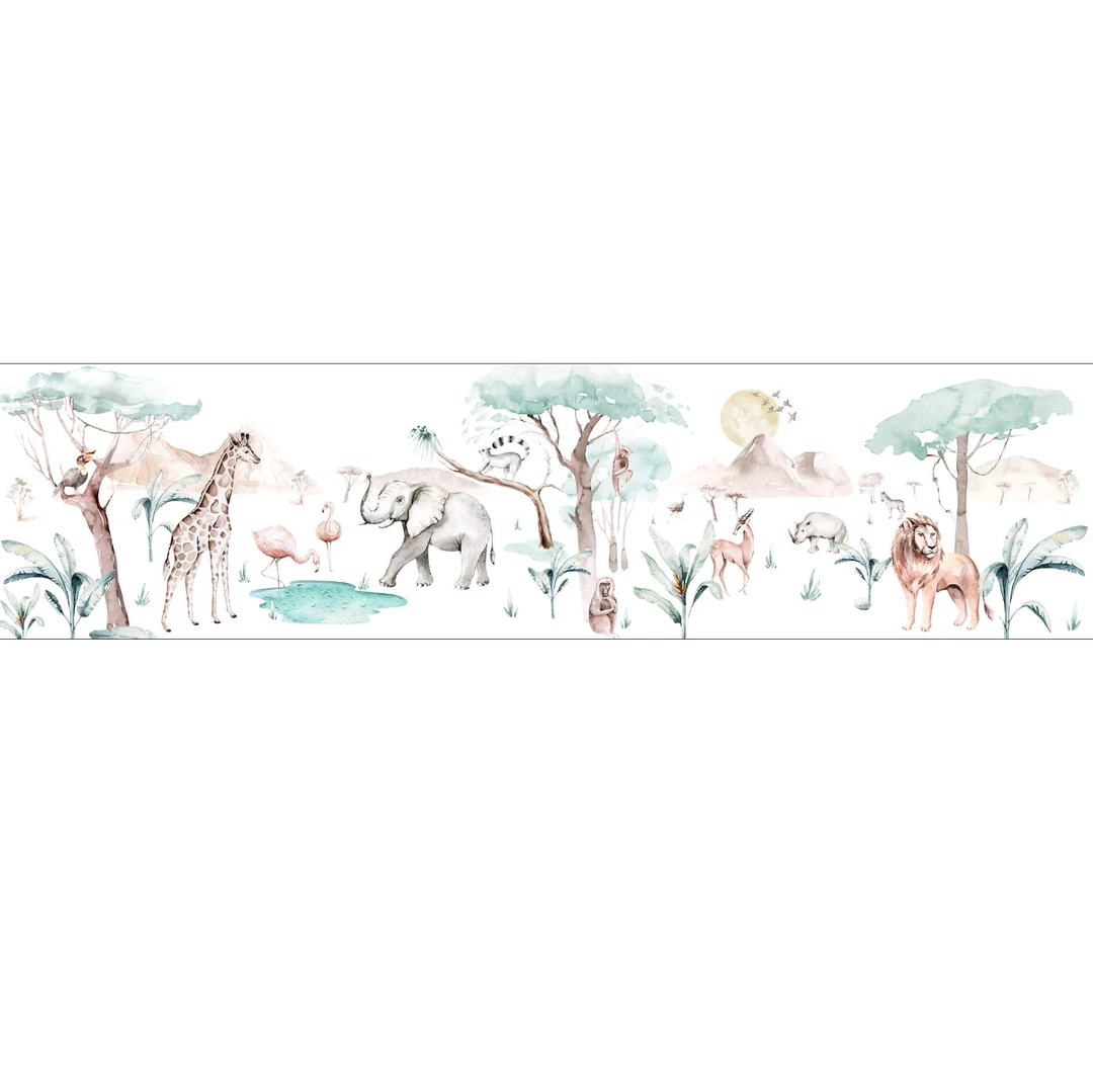 Muralo - Zelfklevende rand - behangrand wandportemonnee - decoratieve wandtattoo voor muren, meubels, plafonds, behang, wandbekleding, deuren - manen tussen de wolken - 10 cm x hoogte 300 cm