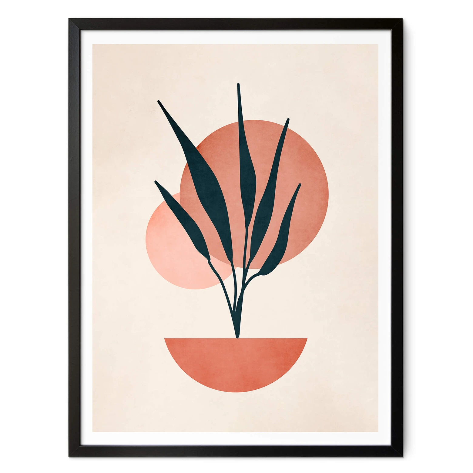 Handgemaltes Abstraktes Leinwandbild - 4-teilig, 120x70cm, Unikat Mit Pflanzenmotiv
