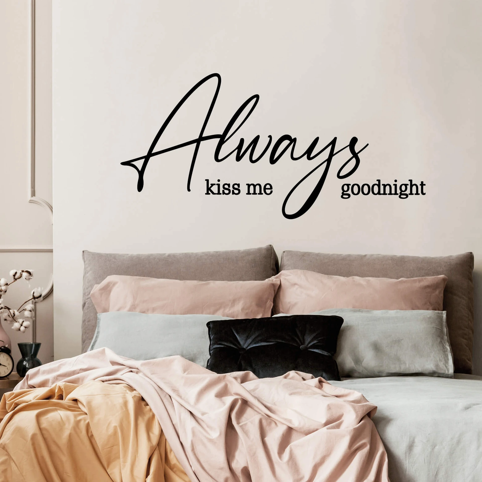 Muursticker Always Kiss me Goodnight wallart.nl
