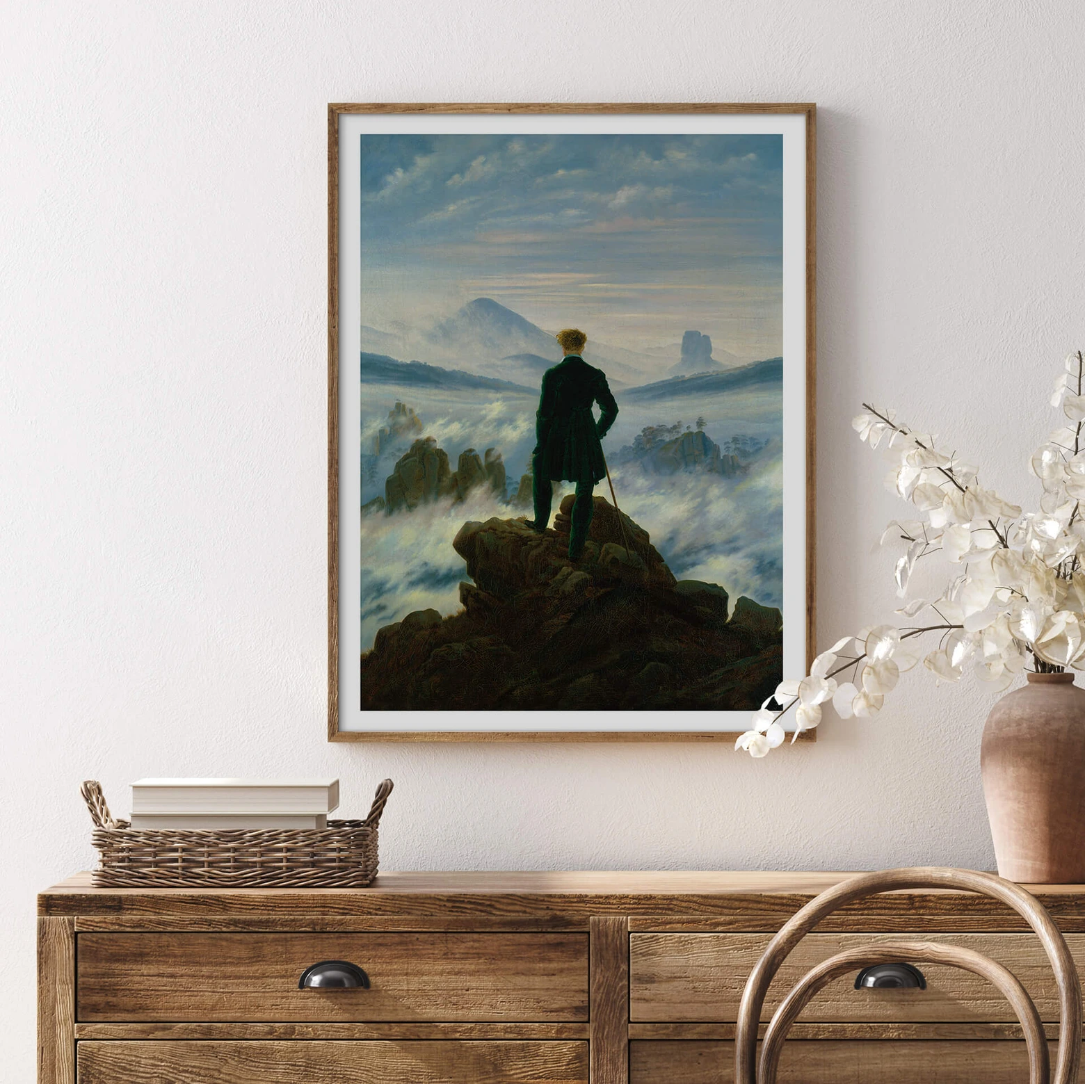 Poster Friedrich Le Voyageur Contemplant Une Mer De Nuages Wall art fr