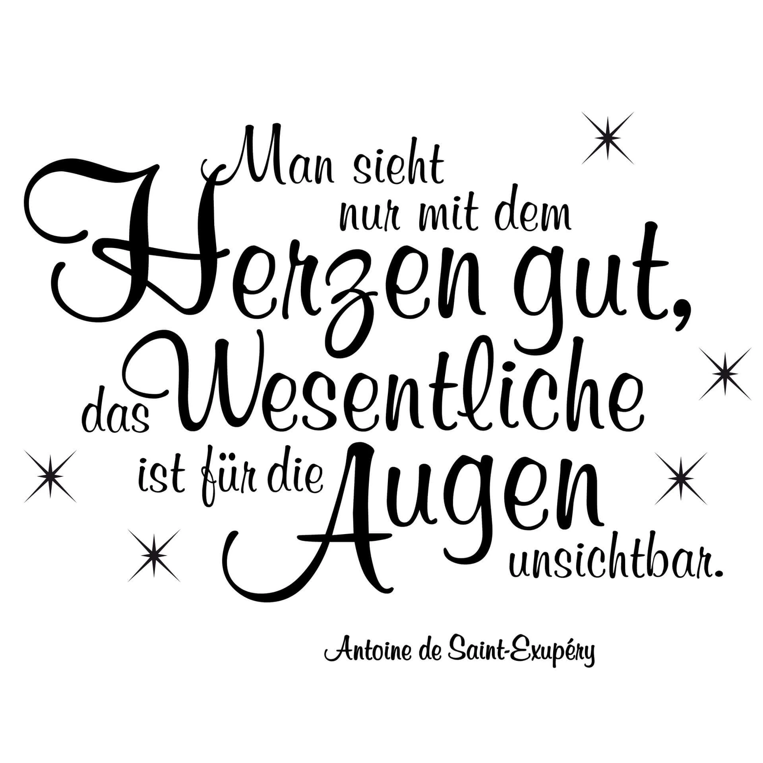 Wandtattoo Man sieht nur mit dem Herzen gut 2 | wall-art.de