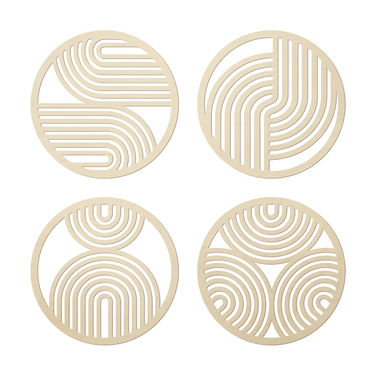 PATIKIL Holz-Leinwandplatten 20x20cm – 4er Pack, Unbehandelt, Für Acrylic Pouring & Basteln