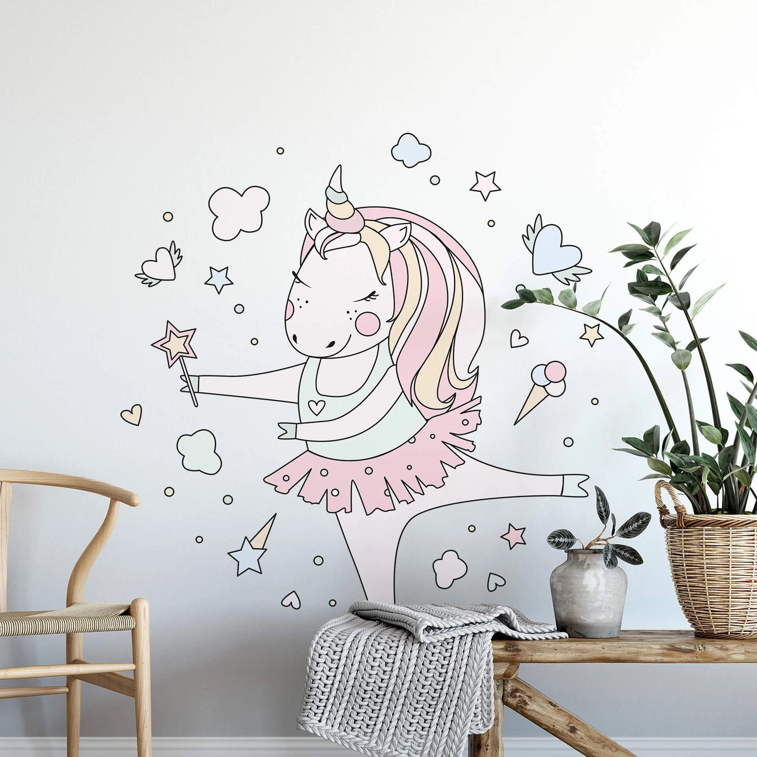 einhorn wandtattoo Wandtattoo Kvilis - Illustration Tanzendes Einhorn | wall-art.de