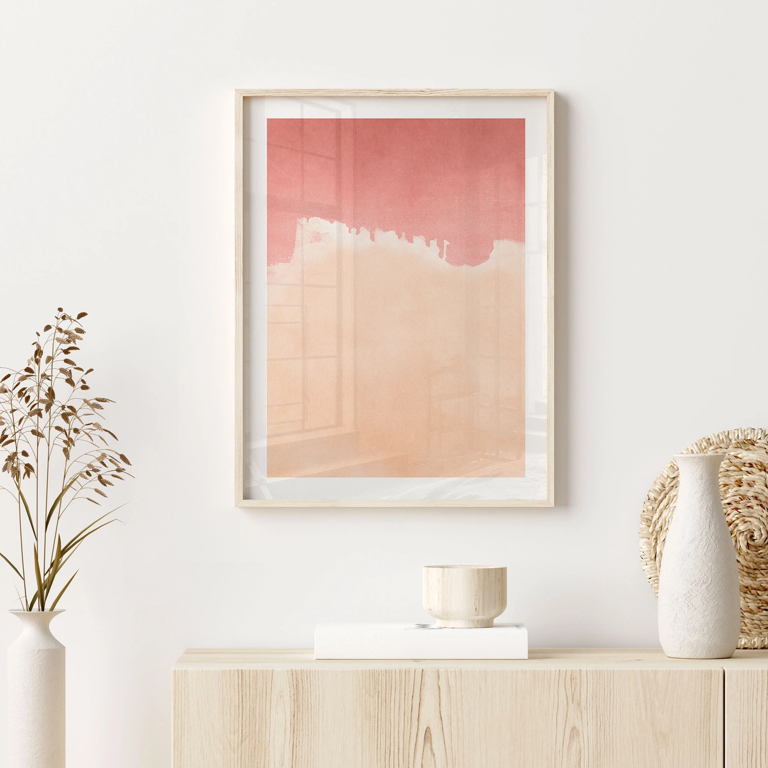 Affiche Poster Déco Murale 30x30cm - Photo Aérienne Céleste Plage - Thème Nautique Pastel - ARTTOR