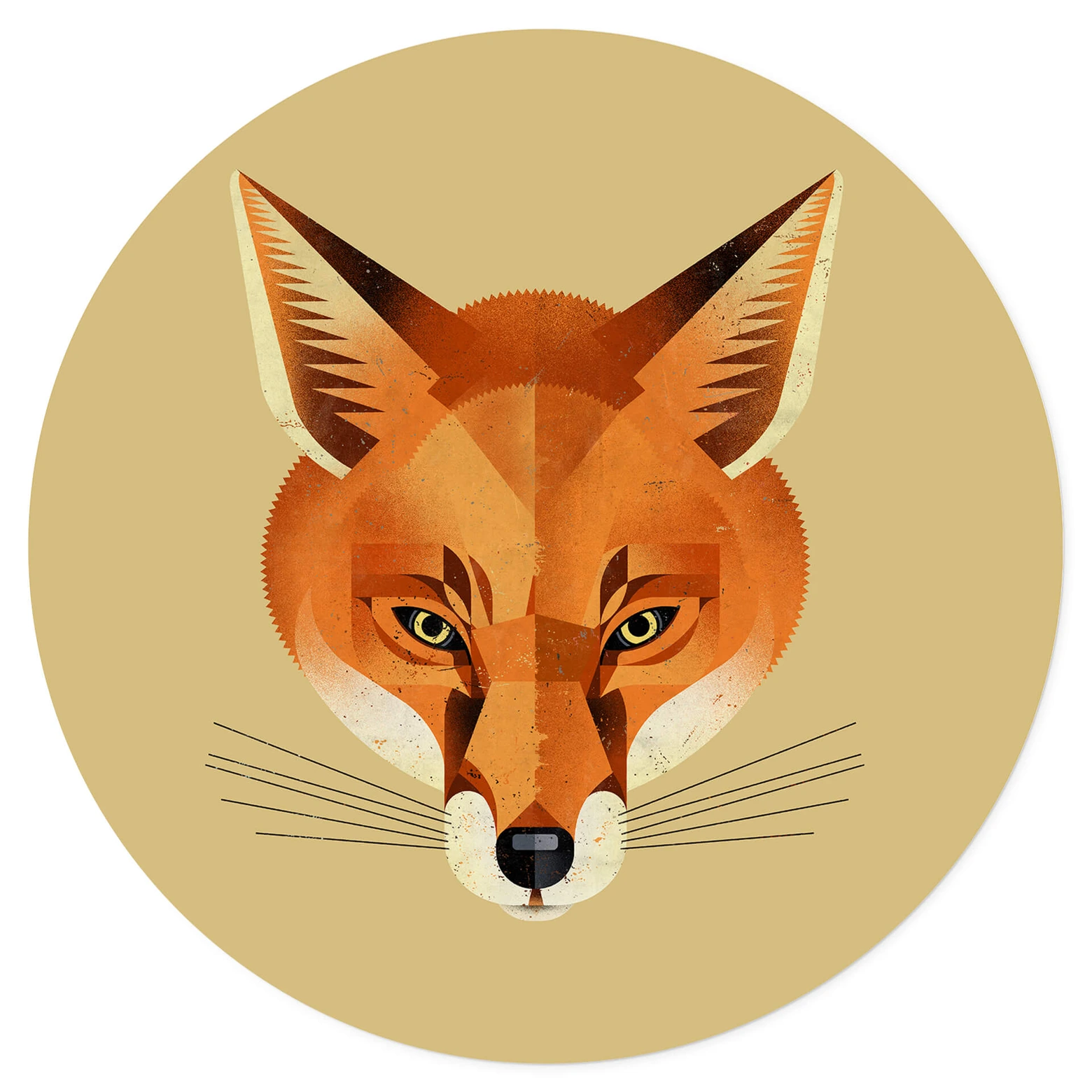 Wandtattoo Fuchs - Tier-Motiv Rund - Braun | wall-art.de