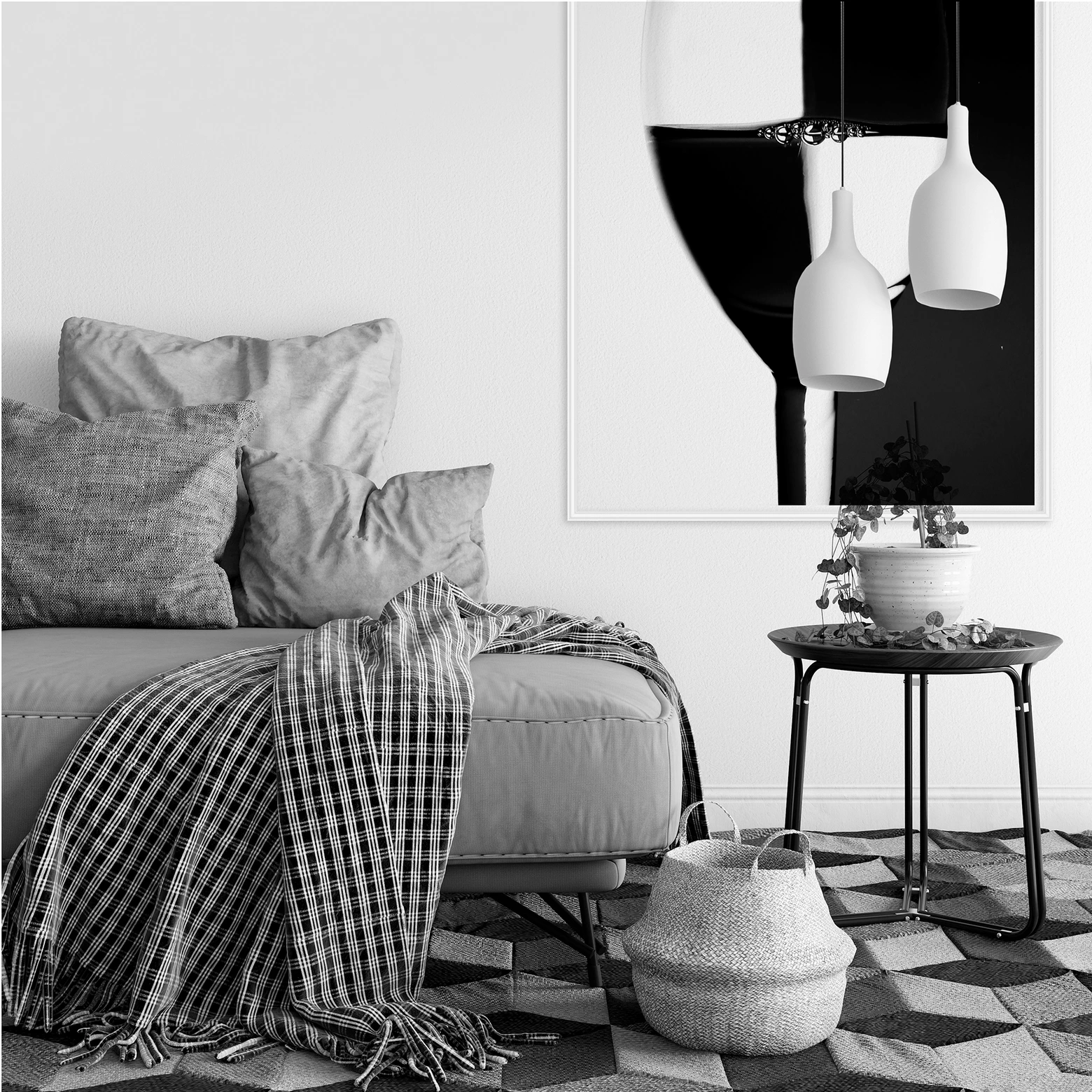 Küchendekoration Weinglas - Wasserglas als Wandbild | wall-art.de