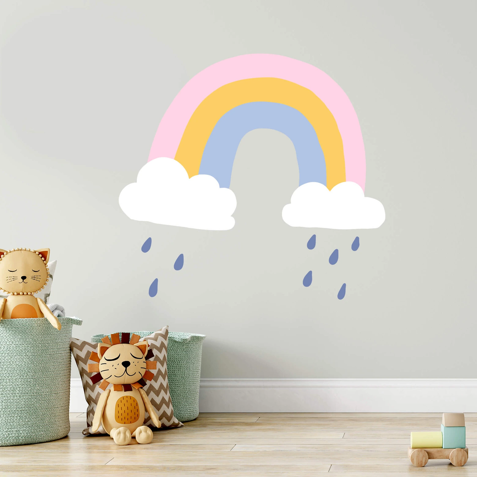 Muurstickers unicorn en regenboog kinderkamer